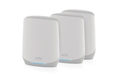 NETGEAR Orbi RBK762S Tri-band AX5400 WiFi 6 Whole Home Mesh WiFi System 3 Pack