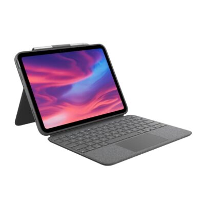 Logitech Combo Touch QWERTY UK English Keyboard Case for Apple iPad 10th Generation Grey