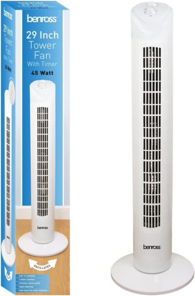 29 Inch 3 Speed Oscillating Tower Fan with 120 Minute Timer – 0110155