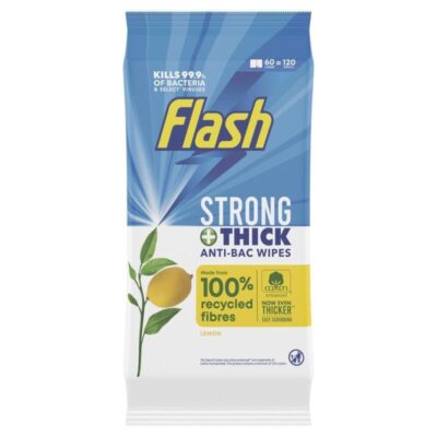 Flash Anti-Bacterial Large Wipes Lemon (pack 60 Large or 120 Small) – 0706127
