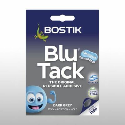 Bostik Blu Tack Original Reusable Adhesive Handy Pack 45g Dark Grey (Pack 12) – 30623312