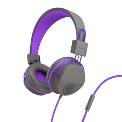 JLab Audio JBuddies Studio Over Ear Folding Kids Headphones Purple Grey