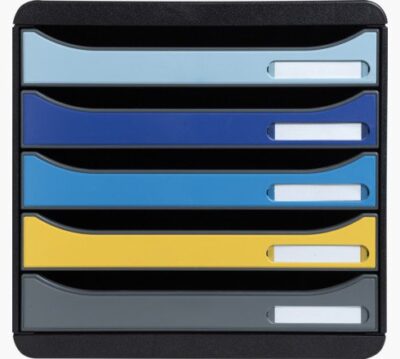 Exacompta Bee Blue Big Box 5 Drawer Unit 347 x 278 x 267mm Assorted Colours (Each) – 3094202D