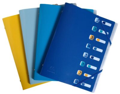 Exacompta Bee Blue Multipart File 8 Sections A4 Assorted Colours (Pack 10) – 56110E