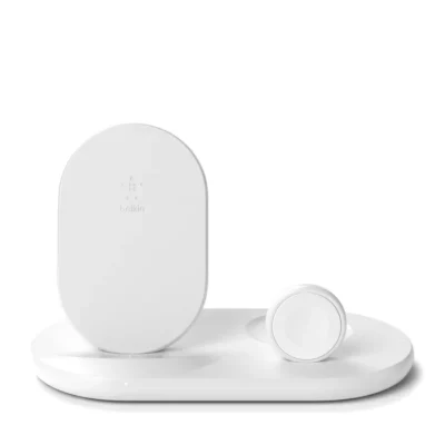 Belkin BoostCharge 3in1 Wireless Pad and Stand for Apple Watch White