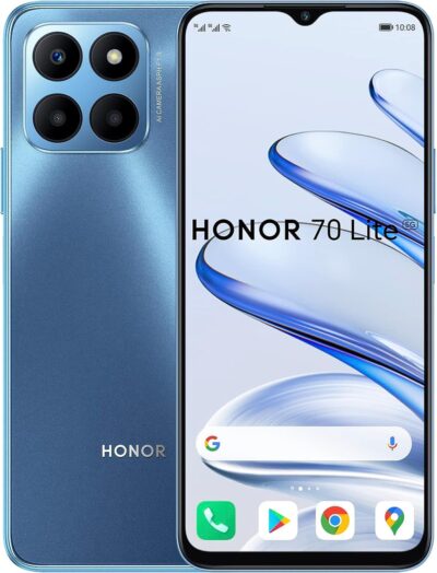 Honor 70 Lite 6.5 Inch 5G Dual SIM Qualcomm Snapdragon 480 Plus 4GB RAM 128GB Storage Android 12 Mobile Phone Ocean Blue