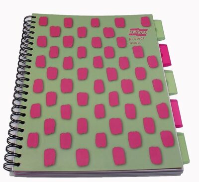 Europa Splash A4 Project Book Wirebound 200 Micro Perforated Pages 80gsm FSC Ruled Paper Punched 4 Holes Pink (Pack 3) – EU1507Z