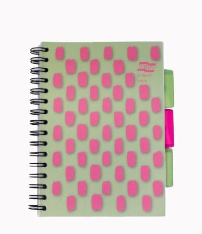 Europa Splash A5 Project Book Wirebound 200 Micro Perforated Pages 80gsm FSC Ruled Paper Punched 4 Holes Pink (Pack 3) – EU1509Z