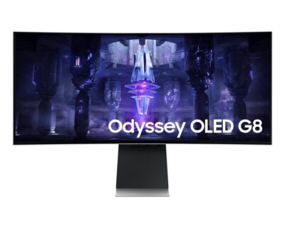 Samsung Odyssey G8 34 Inch 3440 x 1440 Pixels UltraWide Quad HD OLED Mini DisplayPort Micro HDMI USB-C Smart Gaming Monitor