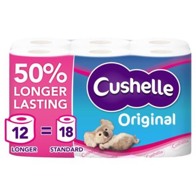 Cushelle Original Toilet Tissue Extra Long Rolls White (Pack 12) – 1102184