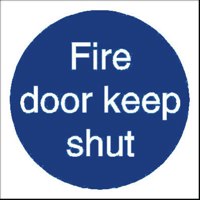 Stewart Superior Fire Door Keep Shut Sign 100x100mm - M014SAV-100X100