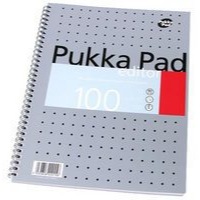 Pukka Pad Editor A4 Wirebound Card Cover Notebook Ruled 100 Pages Metallic Silver (Pack 3) - EM003