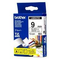 Brother Black On Matt White Label Tape 9mm x 8m – TZEN221