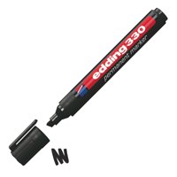 edding 330 Permanent Marker Chisel Tip 1-5mm Line Black (Pack 10) - 4-330001