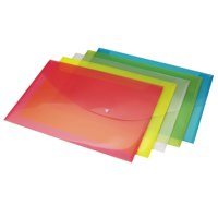 Rapesco Popper Wallet Polypropylene Foolscap Assorted Pastel Colours (Pack 5) - 0696