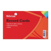 ValueX Record Cards Ruled 203x127mm Assorted Colours (Pack 100) – 585AC