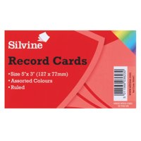 ValueX Record Cards Ruled 126x77mm Assorted Colours (Pack 100) - 553AC
