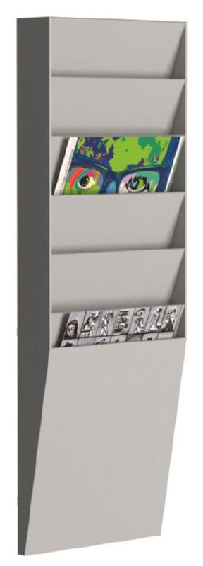 Fast Paper Document Control Panel/Literature Holder 1 x 6 Compartment A4 Grey – FV1602