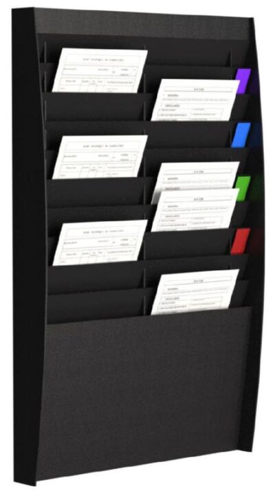 Fast Paper Document Control Panel/Literature Holder 2 x 10 Compartment A4 Black – FV21001