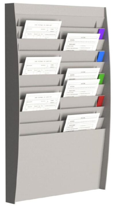 Fast Paper Document Control Panel/Literature Holder 2 x 10 Compartment A4 Grey - FV21002