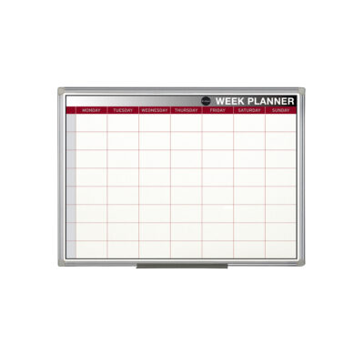 Bi-Office Weekly Magnetic Whiteboard Planner Aluminium Frame 600x450mm – GA0233170