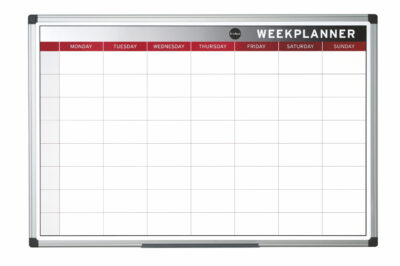 Bi-Office Weekly Magnetic Whiteboard Planner Aluminium Frame 900x600mm – GA0333170