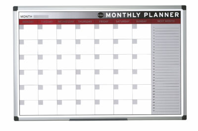 Bi-Office Month Magnetic Whiteboard Planner Aluminium Frame 900x600mm – GA0336170