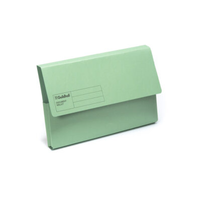 Guildhall Blue Angel Document Wallet Manilla Foolscap Half Flap 285gsm Green (Pack 50) – GDW1-GRNZ
