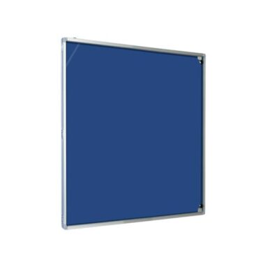 Magiboards Blue Felt Lockable Noticeboard Display Case Portrait 600x900mm - GF1AB2PBLU