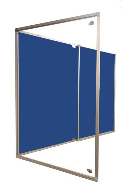 Magiboards Lockable Blue Felt Noticeboard 1500x1200mm  - GF2AB6LBLU