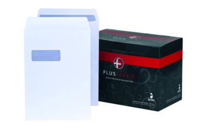 Plus Fabric Pocket Envelope C4 Self Seal Window 120gsm White (Pack 250) – H27070