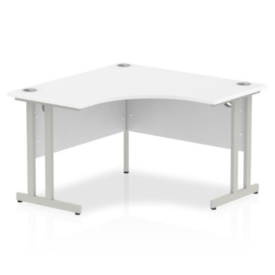 Dynamic Impulse 1200mm Corner Desk White Top Silver Cantilever Leg I000318