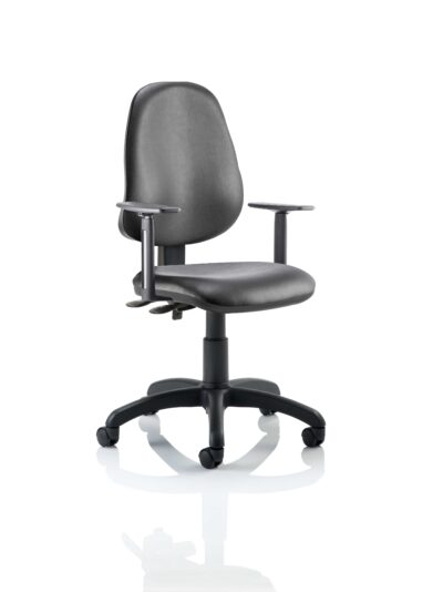 Eclipse Plus II Vinyl Chair Black Adjustable Arms KC0030