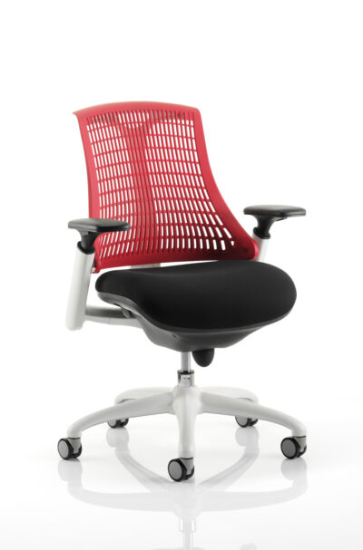Flex Chair White Frame Red Back KC0057