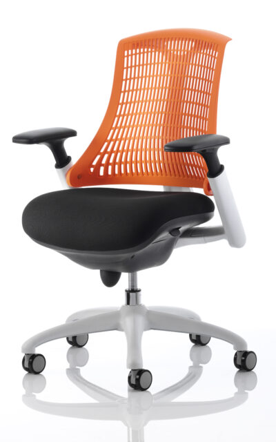 Flex Chair White Frame Back With Orange Back KC0059