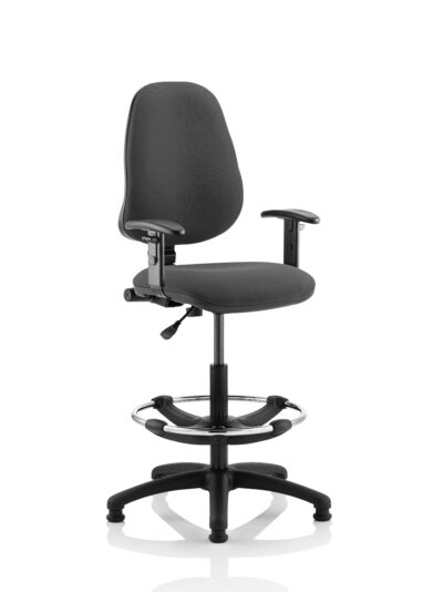 Eclipse Plus I Charcoal Chair With Adjustable Arms With Hi Rise Kit KC0248