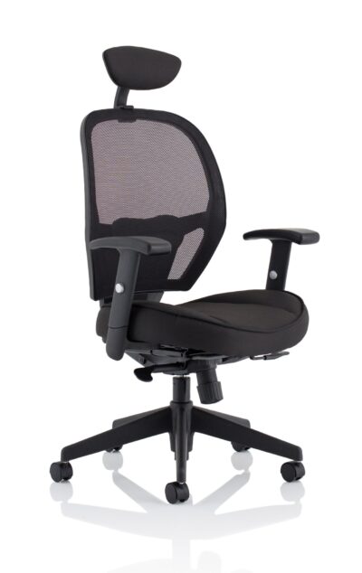 Denver Black Mesh Chair With Headrest KC0283