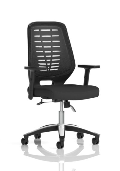Relay Task Operator Chair Airmesh Seat Black Back With Height Adjustable Arms KC0285
