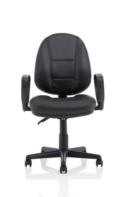 Jackson Black Leather Chair with Loop Arms KC0292