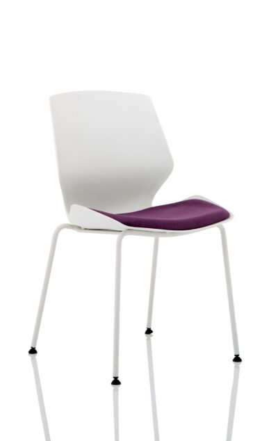 Florence White Frame Visitor Chair in Tansy Purple KCUP1537