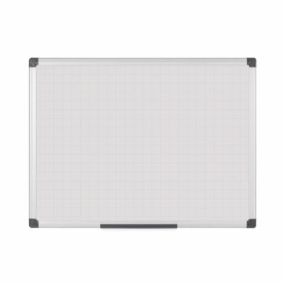 Bi-Office Maya Gridded Magnetic Lacquered Steel Whiteboard Aluminium Frame 2400x1200mm - MA2147170