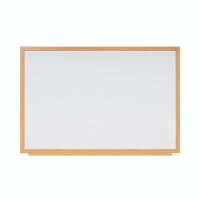 Bi-Office Earth-It Non Magnetic Melamine Whiteboard Oak Wood Frame 900x600mm – MB07002319