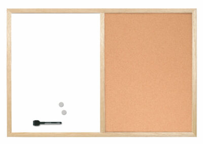 Bi-Office Combination Board Cork/Non Magnetic Whiteboard Pine Frame 600x400mm - MX03001010