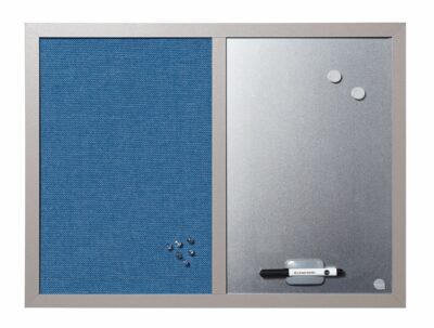 Bi-Office Combination Board Blue Bells Fabric/Magnetic Whiteboard Aluminium Frame 600x450mm – MX04429608