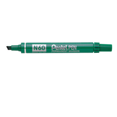 Pentel N60 Permanent Marker Chisel Tip 3.9-5.7mm Line Green (Pack 12) – N60-D