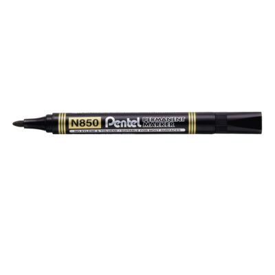 Pentel N850 Permanent Marker Bullet Tip 2.1mm Line Black (Pack 12) - N850-AE