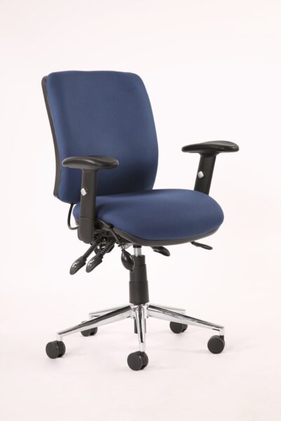 Chiro Medium Back Chair with Arms Blue OP000011