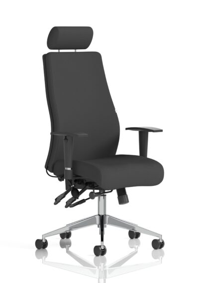 Onyx Black Fabric With Headrest With Arms OP000094