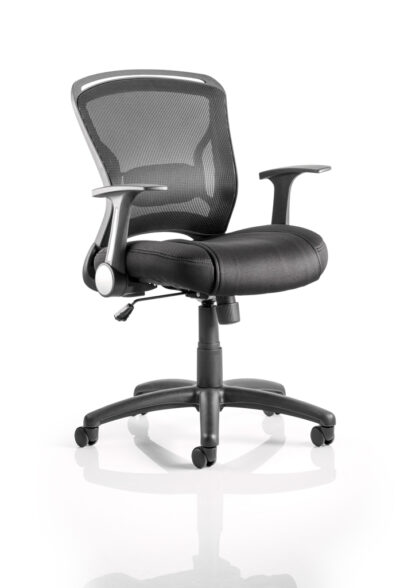 Zeus Chair Black Fabric Black Mesh Back With Arms OP000140