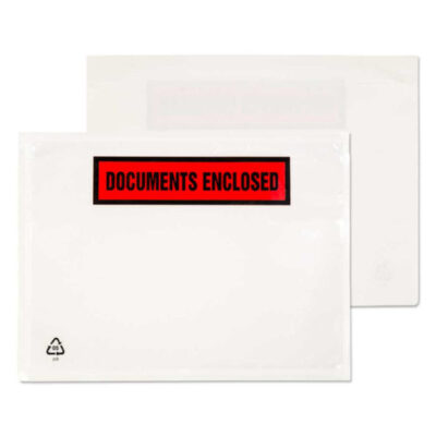 Blake Purely Packaging Document Enclosed Wallet C6 168x126mm Peel and Seal Printed Clear (Pack 1000) – PDE22